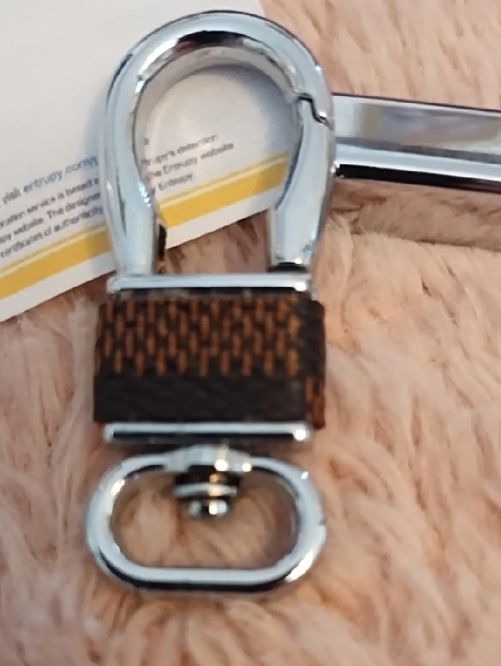 Reimagined LV Brown Monogram Canvas Key Hook with Silver Hardware